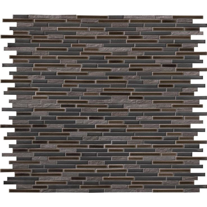 MSI Titan Interlocking 12 in. x 12 in. x 8 mm Textured Porcelain and Stone Mesh Mounted Mosaic Tile (1 sq. ft.)