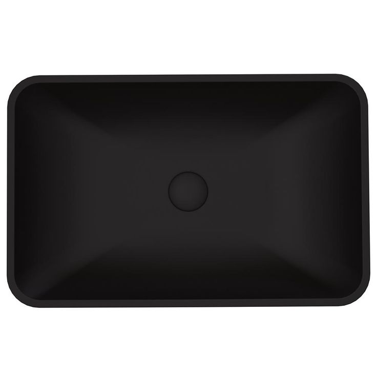 VIGO Black Rectangular Hadyn MatteShell Glass Bathroom Vessel Sink