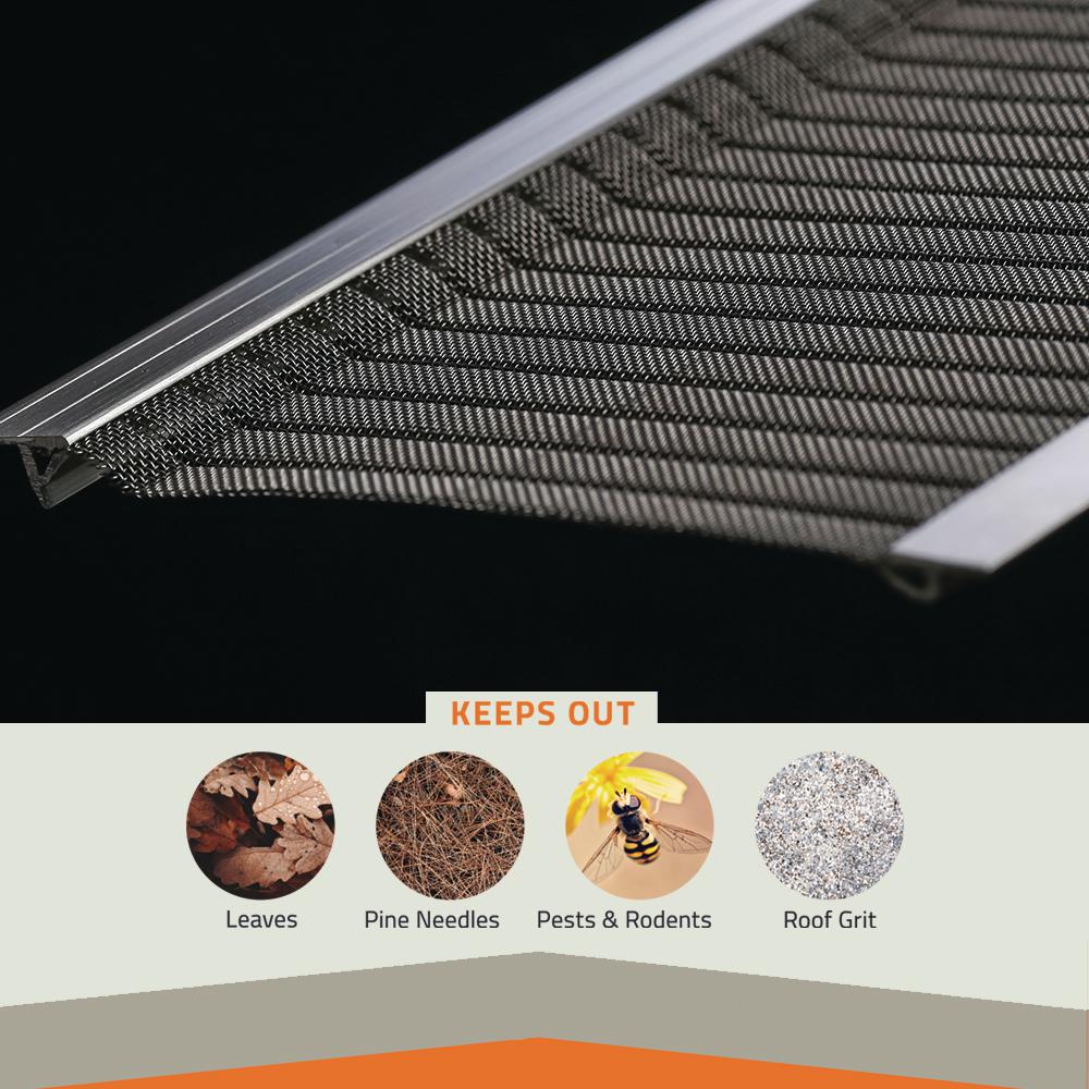 4 ft. L x 6 in. W Stainless Steel Micro-Mesh Gutter Guard (20-Pack) - Super Arbor