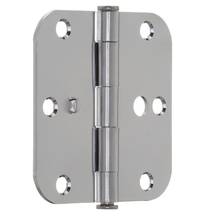3-1/2 in. Chrome 5/8 in. Radius Security Door Hinges Value Pack (3-Pack)