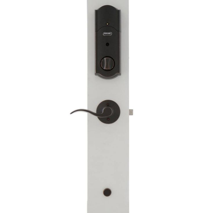 Camelot Aged Bronze Sense Smart Deadbolt and Camelot Handleset with Accent Lever with Camelot Trim
