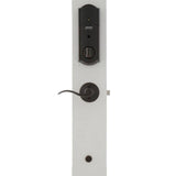 Camelot Aged Bronze Sense Smart Deadbolt and Camelot Handleset with Accent Lever with Camelot Trim