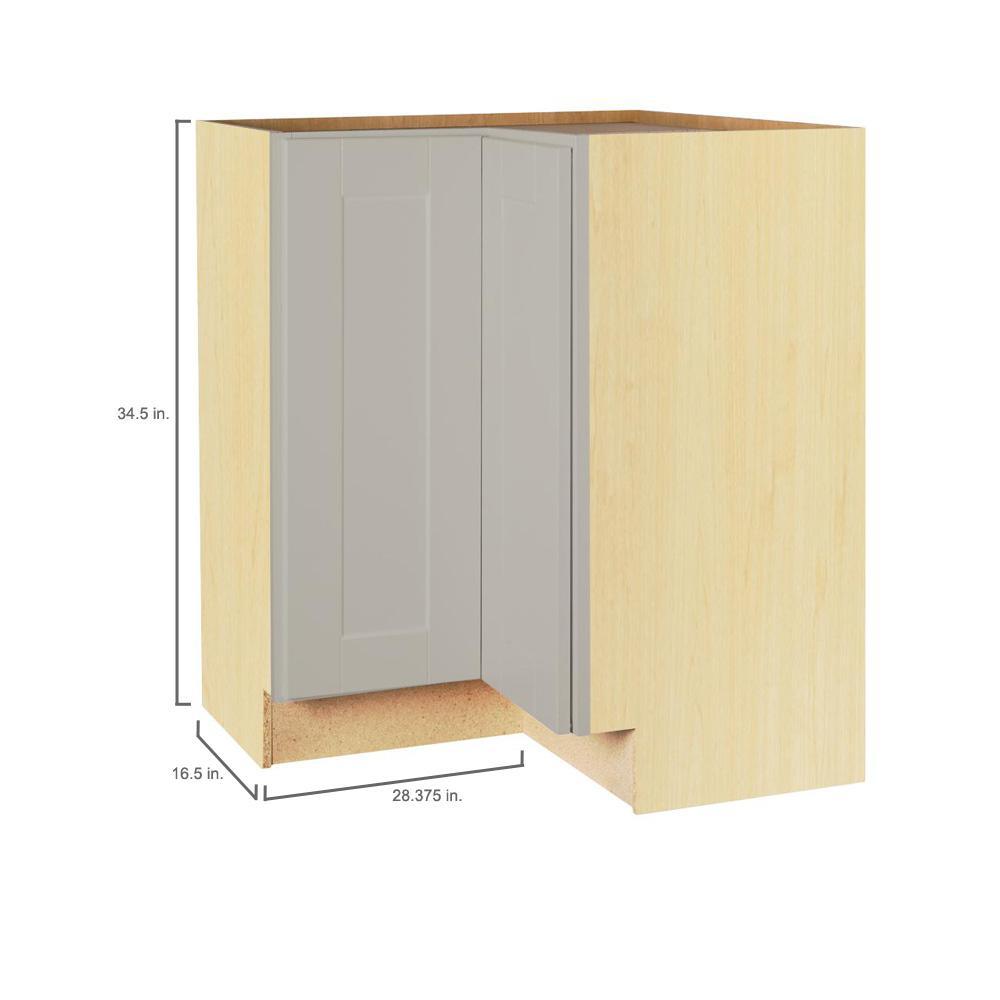 Shaker Assembled 28.5x34.5x16.5 in. Lazy Susan Corner Base Kitchen Cabinet in Dove Gray