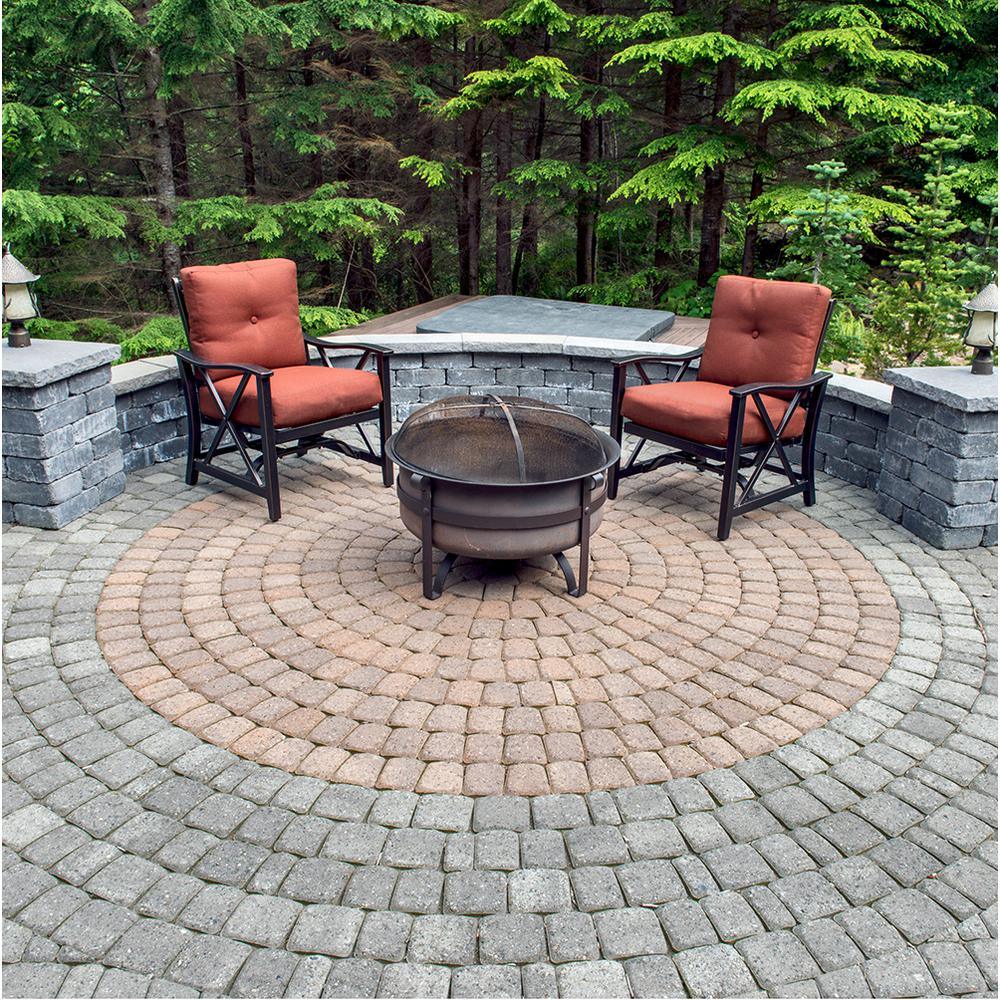83.52 in. x 83.52 in. x 2.375 in. Cascade Blend Concrete Old Dominion Paver Circle Kit - Super Arbor