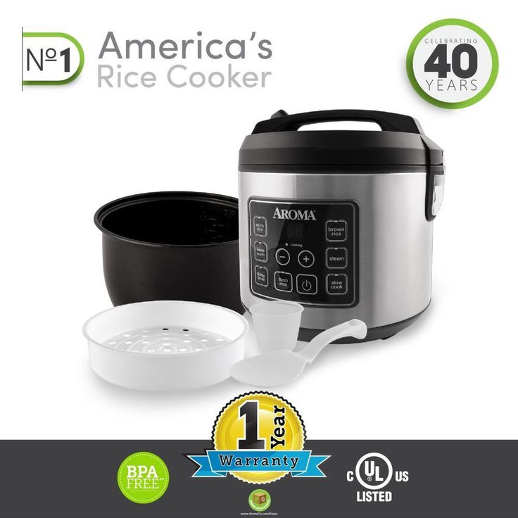 20-Cup Silver Rice Cooker with Food Steamer and Slow Cooker Functions