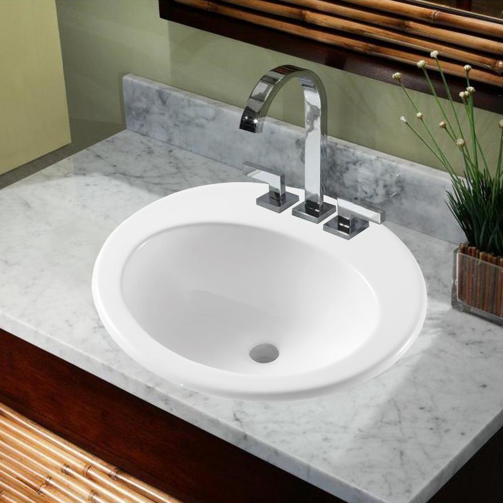 20 in. x 18 in. Top Above Sink White Ceramic Bathroom Counter - Super Arbor