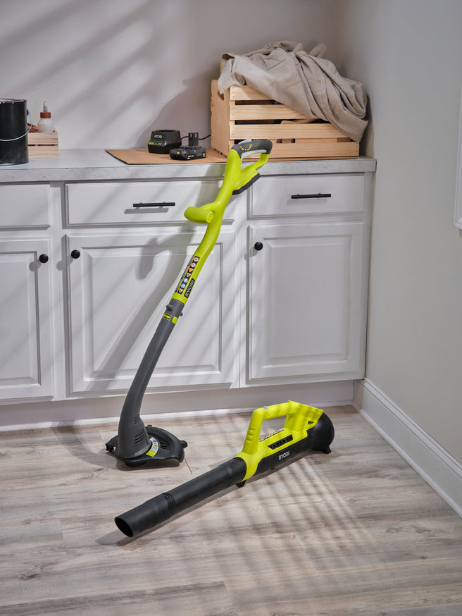 RYOBI ONE+ 18-Volt Lithium-Ion String Trimmer/Edger & Blower/Sweeper Combo Kit with 2.0Ah Battery and Charger