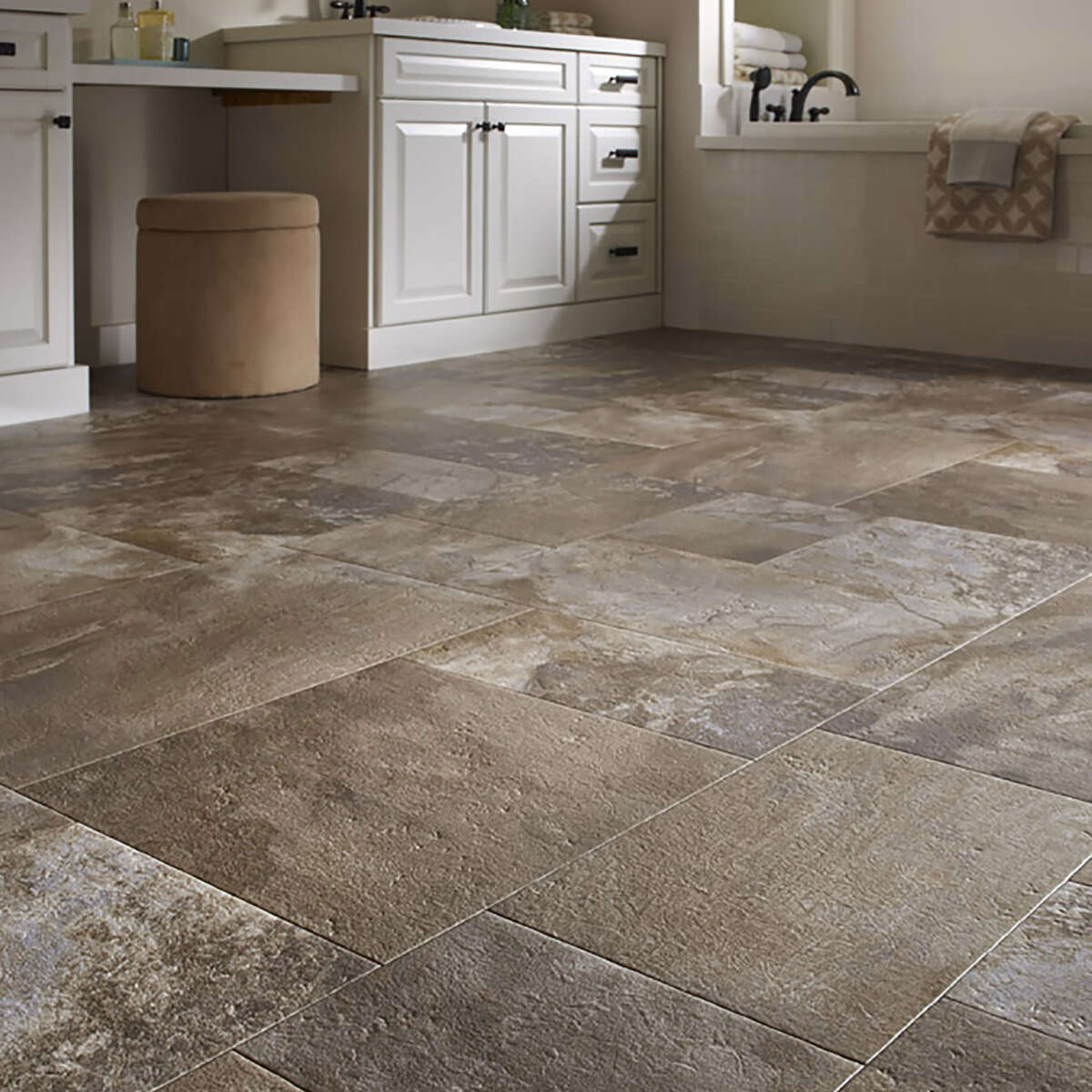 Congoleum AirStep Advantage Savor 12-ft W x Cut-to-Length Warm Croissant Patterned Look Low-Gloss Finish Sheet Vinyl
