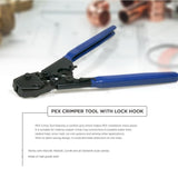 PEX Plumbing Kit - Crimper, Cutter Tool with Lock Hook, 3/4 in. Elbow Cinch & Half Clamp