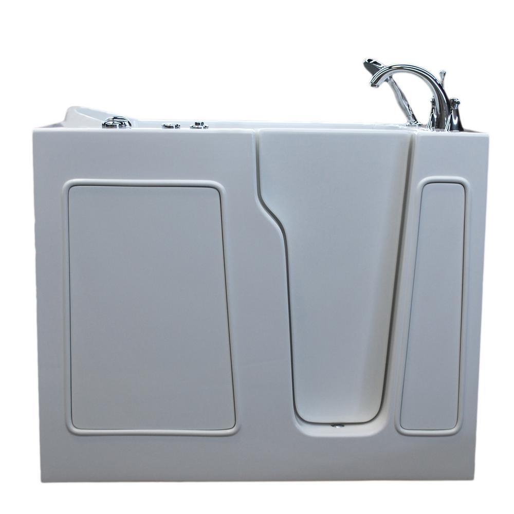 45.75 in. Walk-In Whirlpool Bathtub in White with 1.6 GPF Single Flush Toilet - Super Arbor