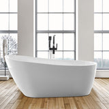 Bourges 55 in. Acrylic Flatbottom Bathtub in White - Super Arbor