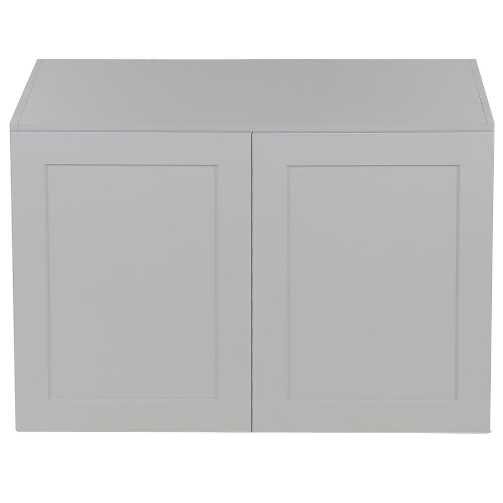 Cambridge Shaker Assembled 36x18x24.5 in. Refrigerator Wall Cabinet with 2 Soft Close Doors in White - Super Arbor