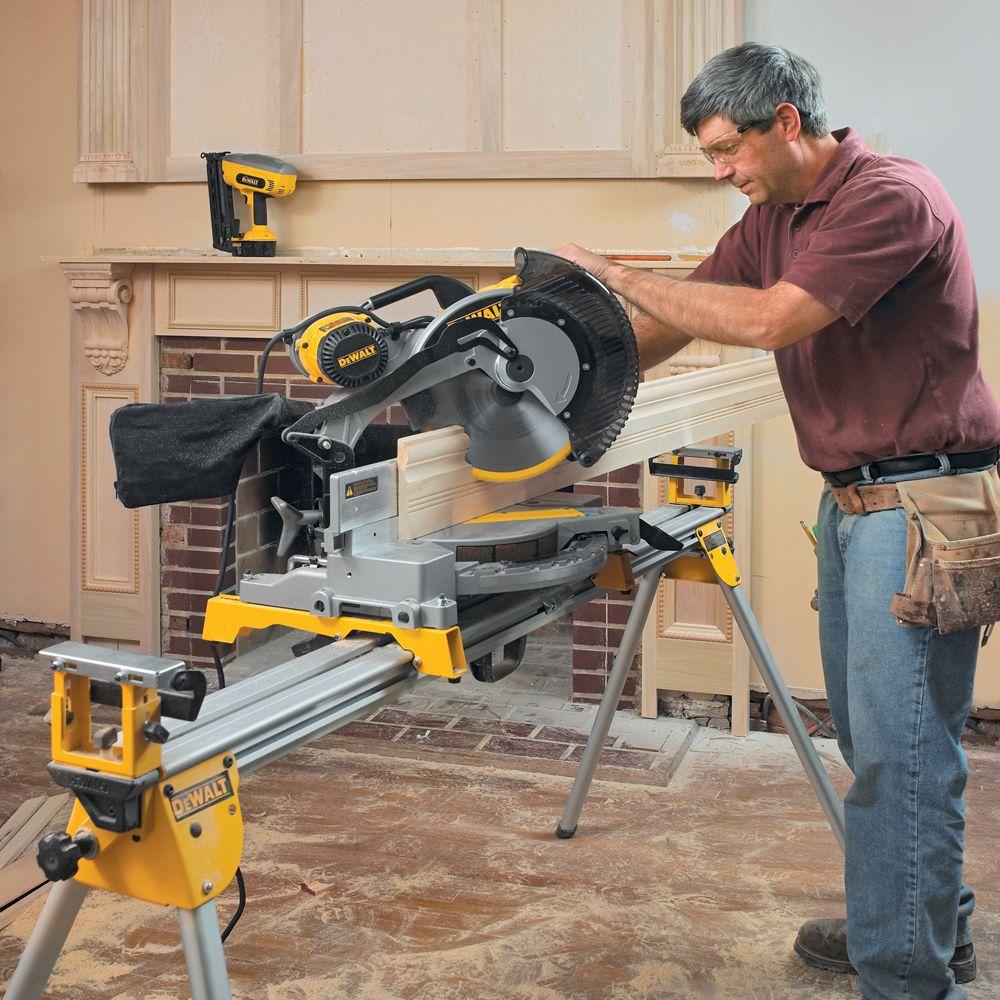 15 Amp Corded 12 in. Double-Bevel Compound Miter Saw with Heavy-Duty Stand - Super Arbor