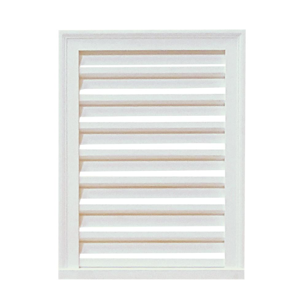 16 in. x 24 in. x 2 in. Polyurethane Decorative Rectangle Louver Vent in White - Super Arbor