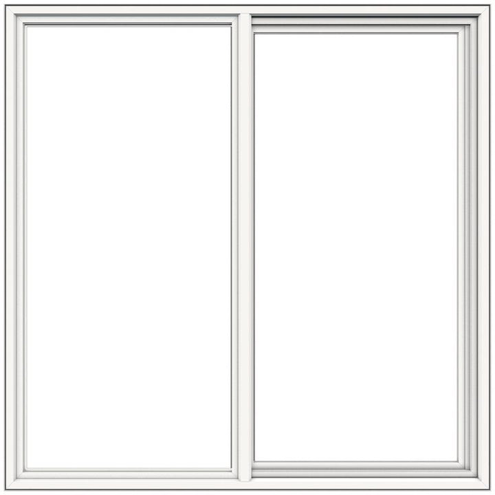 JELD-WEN FiniShield V-4500 23-1/2-in x 35-1/2-in x 3-in Jamb Right-operable Vinyl Black Sliding Window Full Screen Included