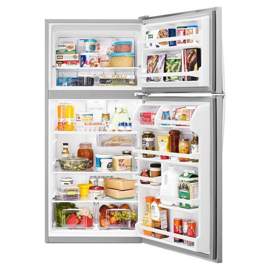 Whirlpool 18-cu ft Top-Freezer Refrigerator - White (Ice Maker Kit Sold Separately) - Super Arbor