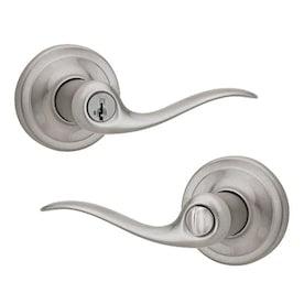 Kwikset Ashfield Satin Nickel Smartkey Universal Keyed Entry Door Handle - Super Arbor