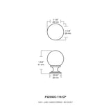 1-3/5 in. Satin Nickel with Clear Bubble Glass Round Cabinet Knob