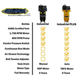 Industrial PLUS 80 Gal. 5 HP 1-Phase Silent Air Electric Air Compressor with pressure lubricated pump - Super Arbor