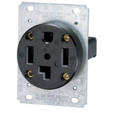 30 Amp Industrial Flush Mount Shallow Single Outlet, Black - Super Arbor