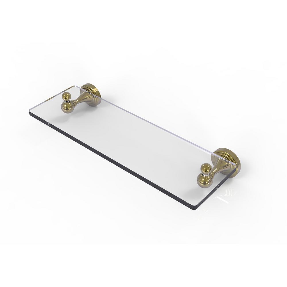 Sag Harbor Collection 16 in. Glass Vanity Shelf with Beveled Edges in Satin Nickel - Super Arbor