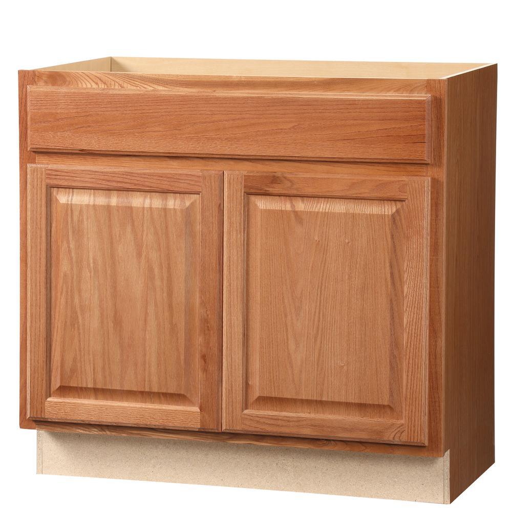 Hampton Assembled 24 x 34.5 x 21 in. Bathroom Vanity Base Cabinet in Natural Hickory