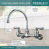 Choice 2-Handle Wall Mount Kitchen Faucet in Chrome - Super Arbor