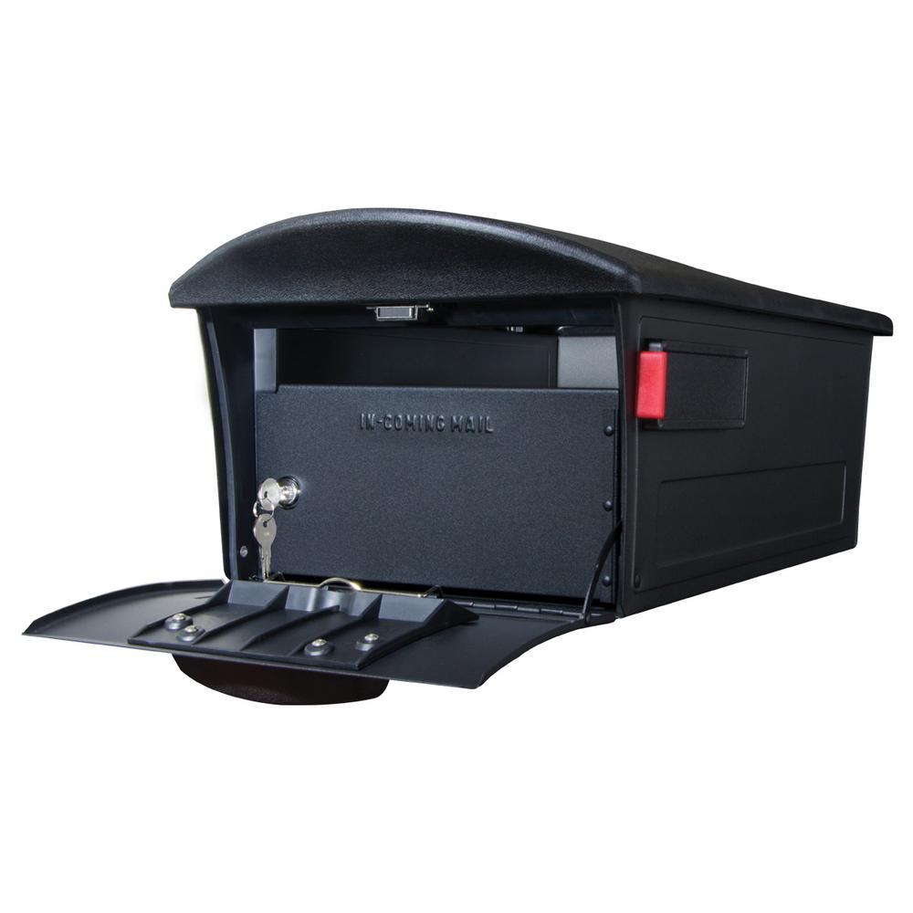Mailsafe Large, Plastic, Locking, Post Mount Mailbox, Black - Super Arbor