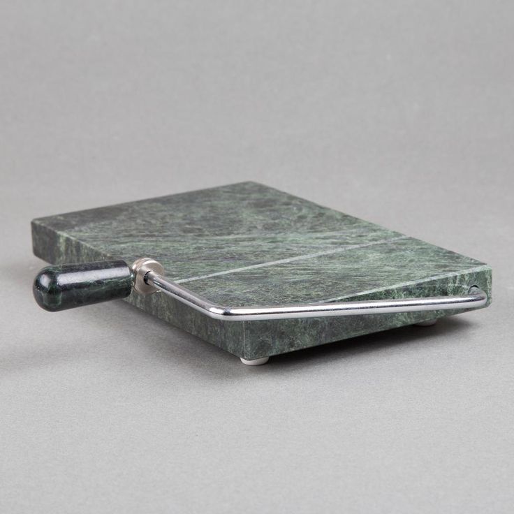 Natural Green Marble Stone 5 in. L x 8 in. W Cheese Slicer, Butter Cutter with Replacement Wire