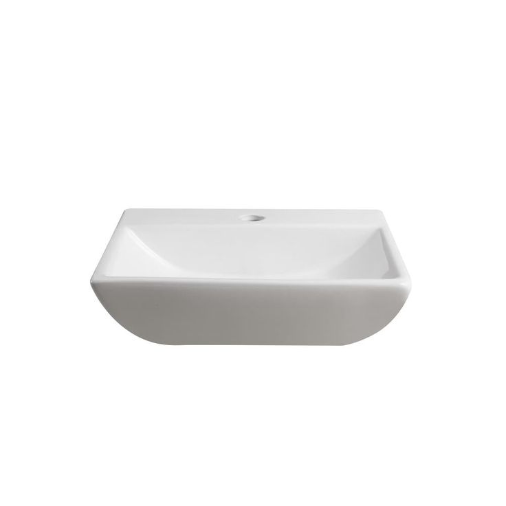 Elanti Wall-Mounted Rectangular Compact Bathroom Sink in White