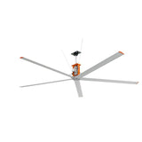 15 ft. Indoor/Outdoor Silver Aluminum Industrial Shop Warehouse Ceiling Fan with Wall Control