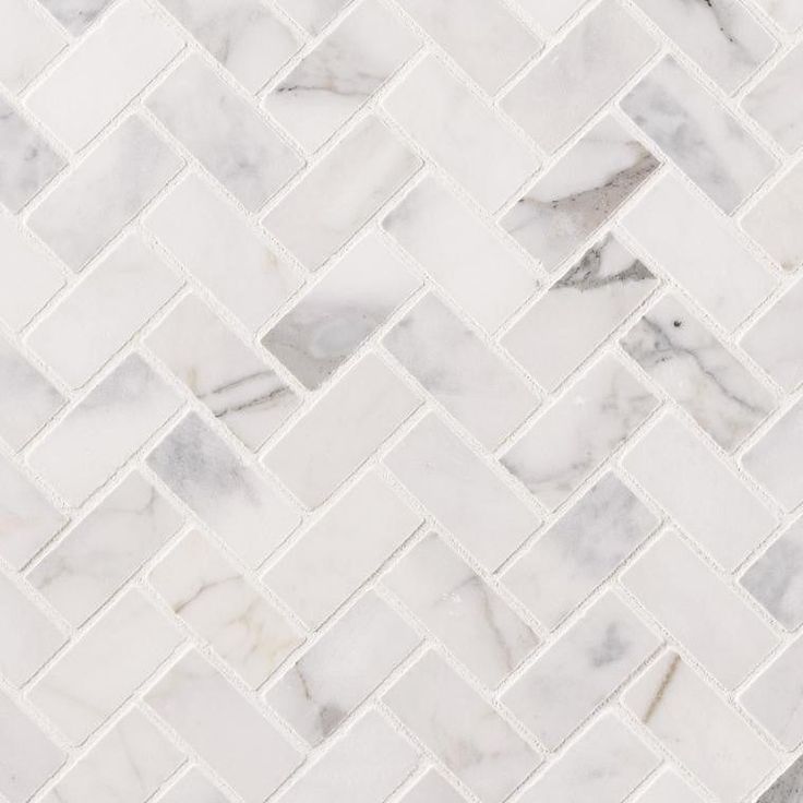 MSI Calacatta Cressa Herringbone 12 in. x 12 in. x 10 mm Honed Marble Mesh-Mounted Mosaic Tile (9.4 sq. ft. / case)