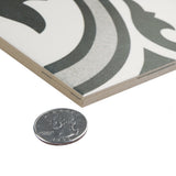Merola Tile Arte Grey Encaustic 9-3/4 in. x 9-3/4 in. Porcelain Floor and Wall Tile (11.11 sq. ft. / case)