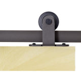 Top Mount 72 in. Matte Black Barn Style Sliding Door Track and Hardware Set - Super Arbor