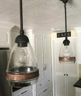 Portfolio 7.5-in H 6-in W Clear Textured Glass Bell Pendant Light Shade - Super Arbor