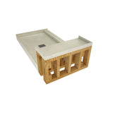 Base'N Bench 36 in. x 60 in. Single Threshold Shower Base and Bench Kit with Center Drain and Tileable Grate - Super Arbor