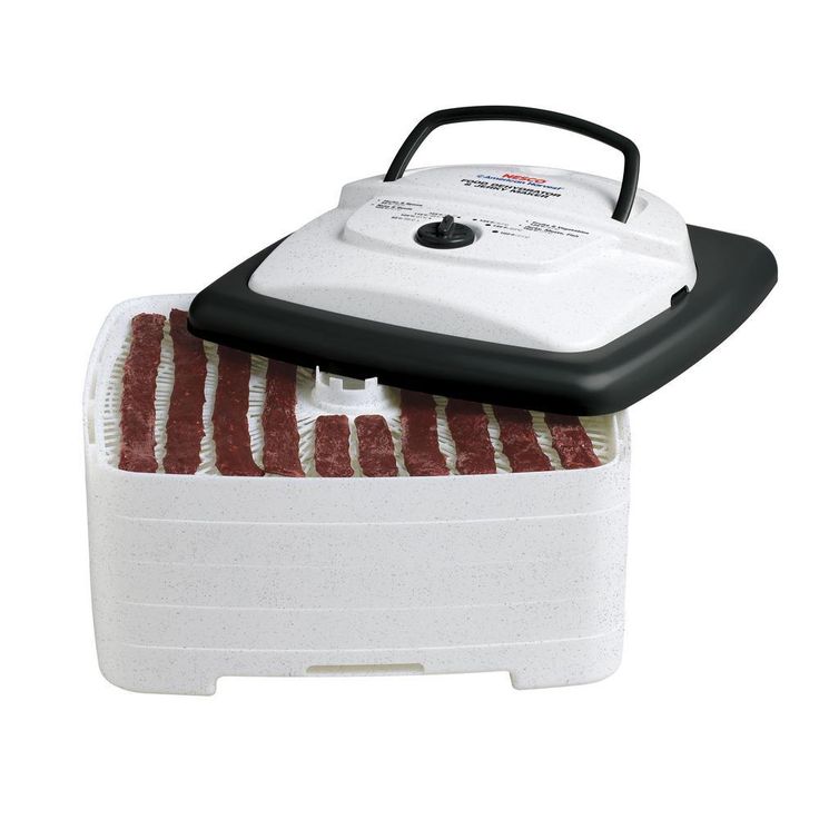 Square 4-Tray White Food Dehydrator and Jerky Maker