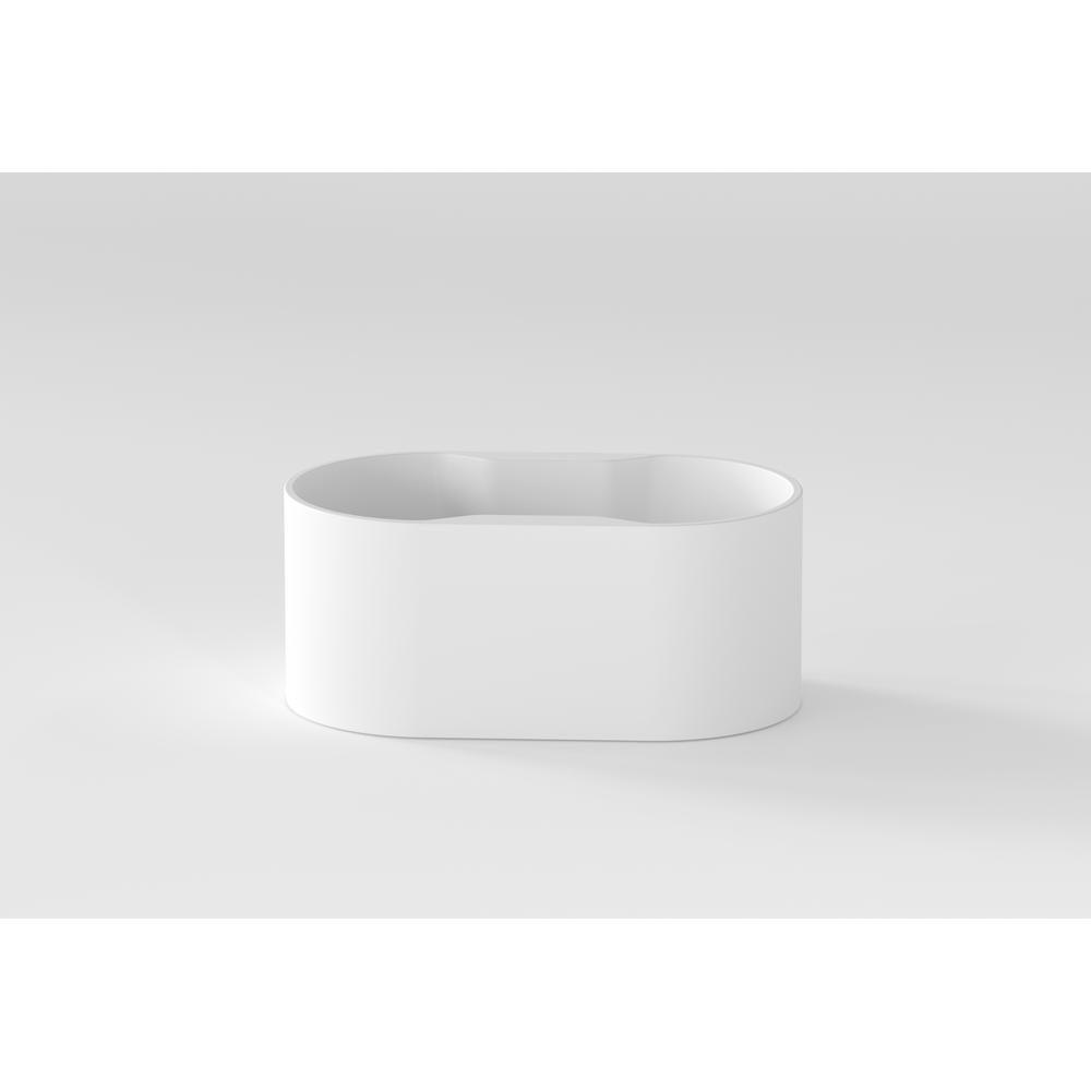Palmer 56 in. Acrylic Flatbottom Freestanding Bathtub in White - Super Arbor