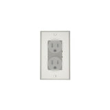 15 Amp J-Box Kit Duplex Outlet, White/Gray - Super Arbor