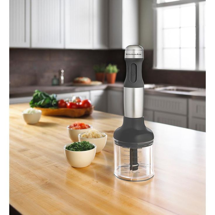 3-Speed Contour Silver Immersion Blender with Whisk and Chopper Attachments