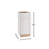 Home Decorators Collection Washington Vesper White Plywood Shaker Assembled Base Kitchen Cabinet FH 1 ROT Sft Cls L 15 in W x 24 in D x 34.5 in H