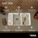 Riverby Workstation Drop-In Cast Iron 33 in. 1-Hole Single Basin Kitchen Sink Kit with Accessories in White