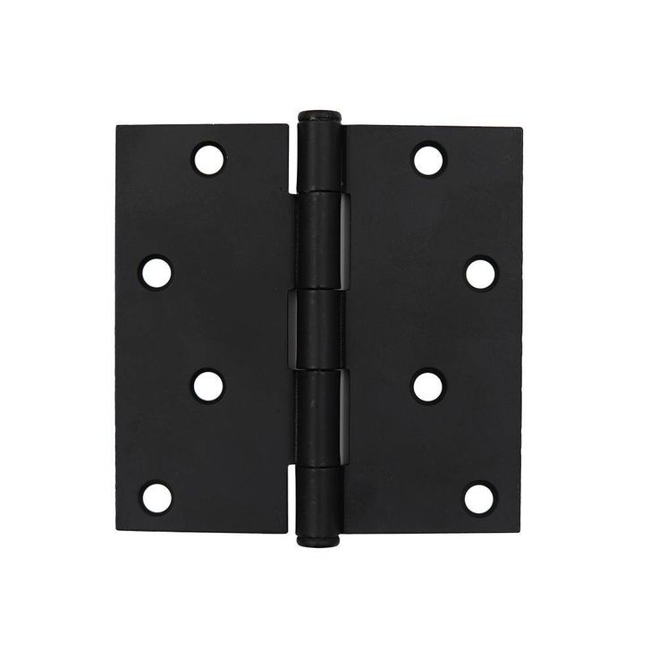 4 in. Matte Black Square Corner Smooth Action Hinge (3-Pack)