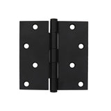 4 in. Matte Black Square Corner Smooth Action Hinge (3-Pack)