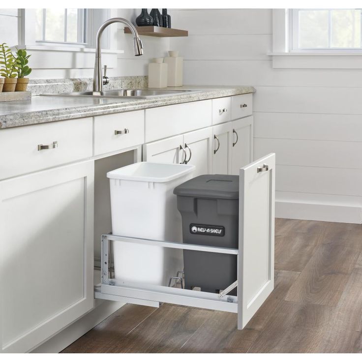 Rev-A-Shelf 35-Quart Plastic Soft Close Pull Out Trash Can