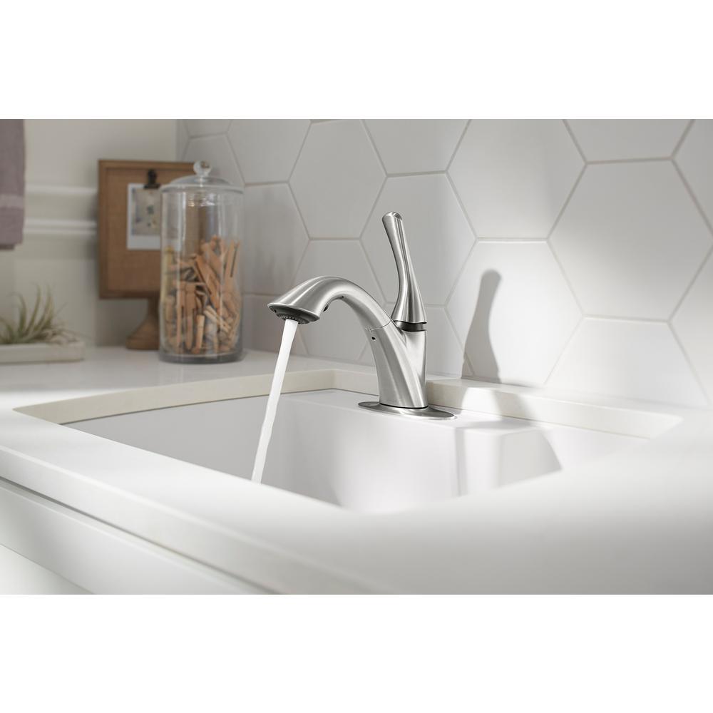 Mistos Single-Handle Pull-Out Laundry Utility Faucet in Vibrant Stainless - Super Arbor