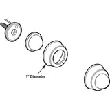 1 in., Cast Brass, Brushed Chrome, Wall Stop with Convex Bumper