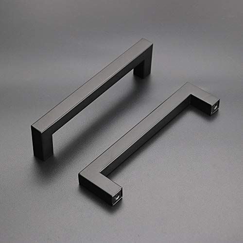 15 Pack goldenwarm Kitchen Cabinet Handles Black Pulls for Cabinets - HDJ12BK Contemporary Cabinet Handle Pull Cabinet Door Handle Square Bar Pull Stainless Steel, 3in Hole Centers - Free Delivery