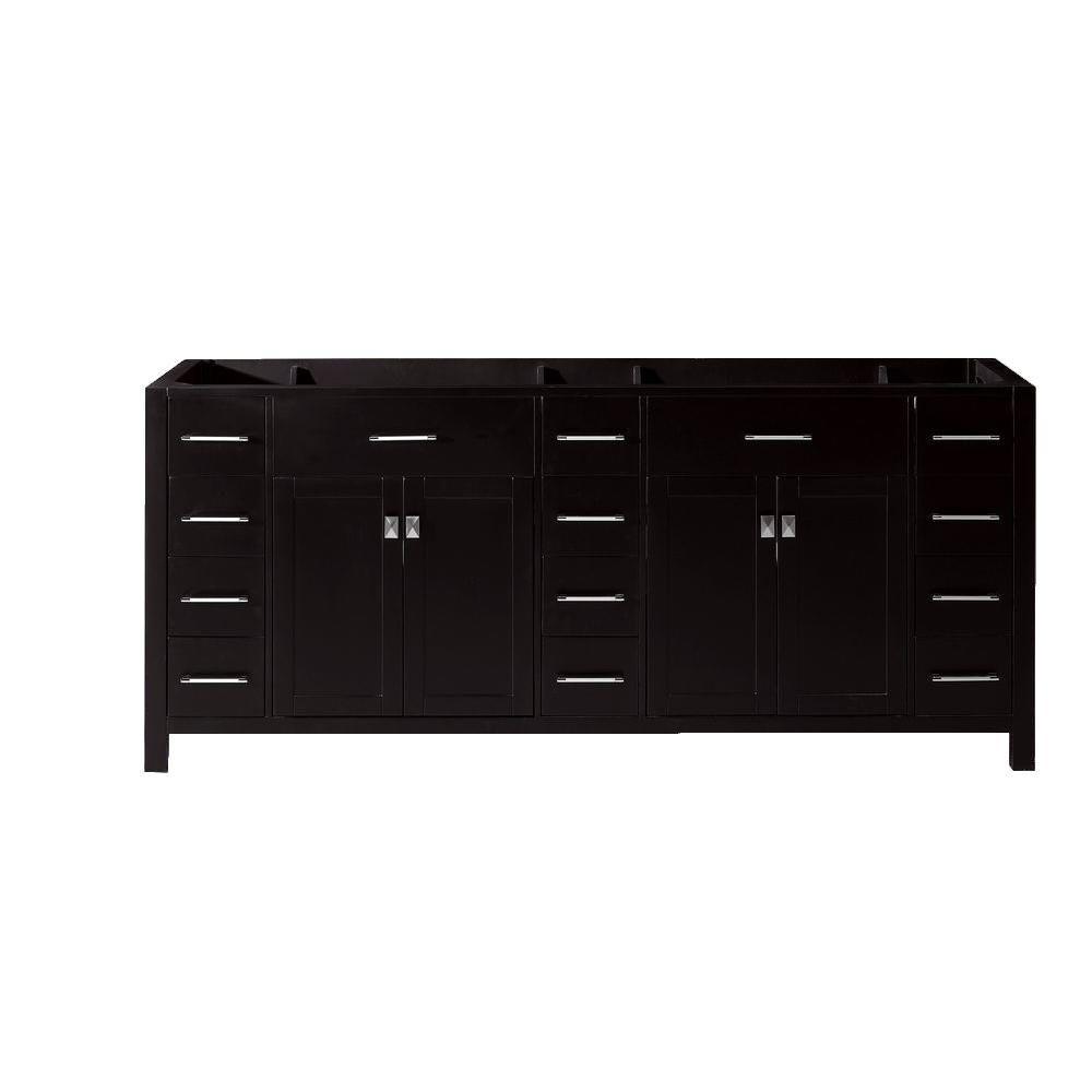 Caroline Parkway 72 in. W Bath Vanity Cabinet Only in Espresso - Super Arbor