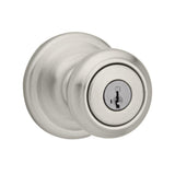 Cameron Satin Nickel Keyed Entry Door Knob featuring SmartKey Security - Super Arbor